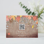QR-Code Rustikale Hochzeit im Herbst RSVP Karte (Stehend Vorderseite)