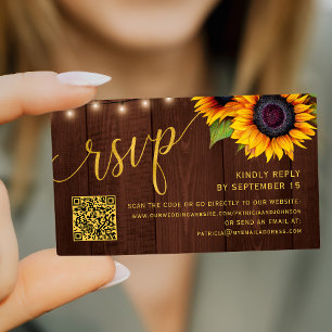 QR-Code rustikale Hochzeit mit Country-Chic RSVP Begleitkarte