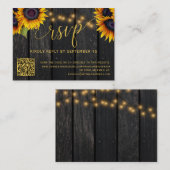 QR-Code rustikale Sonnenblume Elegante Hochzeit UA Begleitkarte (Vorne/Hinten)