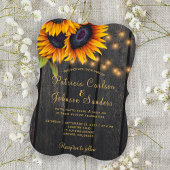 QR-Code rustikale Sonnenblume in einer Hochzeit Einladung