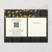 QR-Code rustikale Sonnenblumenhochzeit in einem Einladungspostkarte (Rückseite)