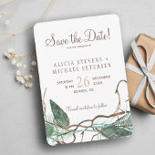 QR-Code rustikale Winterwaldhochzeit Save The Date