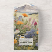 QR Code Rustikaler Bergwald Evergreen Hochzeit All In One Einladung (Außenbereich)