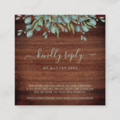 QR-Code Rustikaler botanischer Eukalyptus Wedding Begleitkarte (Vorderseite)