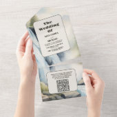QR Code Rustikales Gebirgswasser Boho Hochzeit All In One Einladung (Abreißen)
