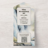 QR Code Rustikales Gebirgswasser Boho Hochzeit All In One Einladung (Innen Boden)