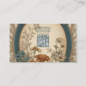 QR Code Sage Green Art Nouveau Alphonse Wedding Begleitkarte (Vorderseite)