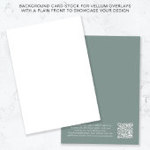 QR Code Sage Green Background for Vellum Overlay Einladung