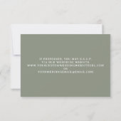 QR Code Sage Green Floral Wedding QR UAWG RSVP Karte (Rückseite)
