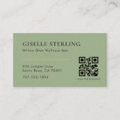 QR-Code Sage Green Massage-Therapeut Visitenkarte (Rückseite)