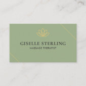 QR-Code Sage Green Massage-Therapeut Visitenkarte (Vorderseite)