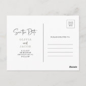 QR-Code | Sage Green Modern Foto Save the Date Postkarte (Rückseite)