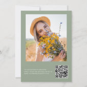 QR-Code Sage Green Wildblume Brautparty Einladung (Rückseite)