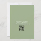 QR Code Sage Typografy Wedding Einladung (Rückseite)