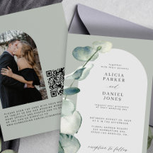 QR CODE Salbeigrün Eukalyptus-FOTO Hochzeit