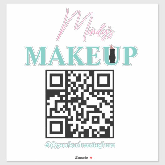 QR Code Salon Business Name Car Decal Aufkleber (Blatt)