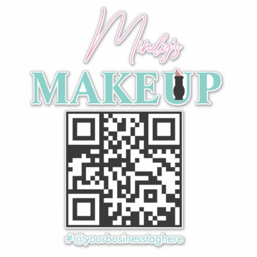 QR Code Salon Business Name Car Decal Aufkleber (Vorderseite)