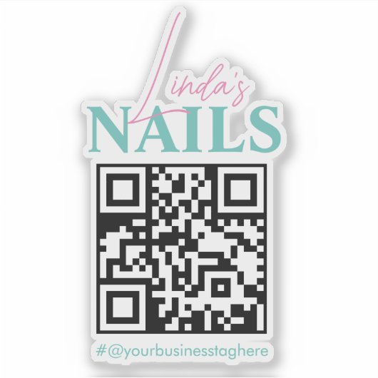 QR Code Salon Nail Firmenname Auto Decal Aufkleber (Vorderseite)