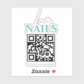 QR Code Salon Nail Firmenname Auto Decal Aufkleber (Blatt)