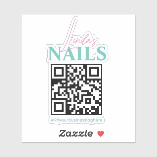 QR Code Salon Nail Firmenname Auto Decal Aufkleber (Blatt)
