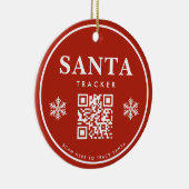 QR Code Santa Tracker Kids Modern Red Christmas Keramik Ornament (Rechts)