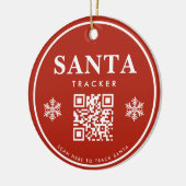 QR Code Santa Tracker Kids Modern Red Christmas Keramik Ornament (Links)