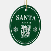 QR Code Santa Tracker Kinder Moderne grüne Weihnac Keramik Ornament (Rechts)