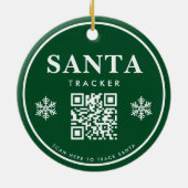 QR Code Santa Tracker Kinder Moderne grüne Weihnac Keramik Ornament (Hinten)