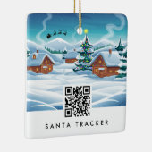 QR Code Santa Tracker Kinder Moderner Weihnachtssc Keramikornament (Rechts)
