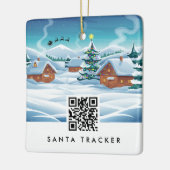 QR Code Santa Tracker Kinder Moderner Weihnachtssc Keramikornament (Links)