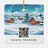 QR Code Santa Tracker Kinder Moderner Weihnachtssc Keramikornament (Rückseite)