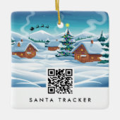 QR Code Santa Tracker Kinder Moderner Weihnachtssc Keramikornament (Vorderseite)