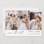 QR-Code Save the Date - 3 Foto Elegant Moderne (Vorderseite)