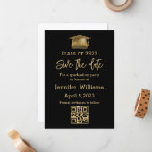 qr-Code Save the Date Abschluss chic Ankündigung (Vorderseite/Rückseite Beispiel)