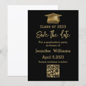 qr-Code Save the Date Abschluss chic Ankündigung (Vorne/Hinten)