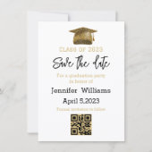 qr-Code Save the Date Abschluss Gold Ankündigung (Vorderseite)