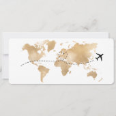 QR-Code Save the Date Boarding Pass Weltkarte Einladung (Rückseite)