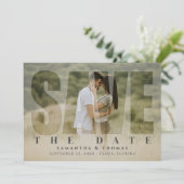 QR-Code Save the Date Foto Typografie Elegant (Stehend Vorderseite)