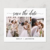 QR-Code - Save the Date Moderne Einladung 3 Foto Flyer (Vorne)