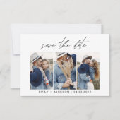 QR-Code - Save the Date Modernes 3-Foto-Elegant (Vorderseite)