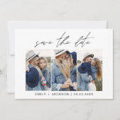 QR-Code - Save the Date Modernes 3-Foto-Elegant (Vorderseite)