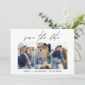 QR-Code - Save the Date Modernes 3-Foto-Elegant (Stehend Vorderseite)