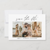 QR-Code - Save the Date Modernes 3-Foto-Elegant (Vorderseite)