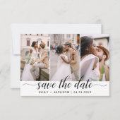 QR-Code - Save the Date Modernes Elegant-3-Foto (Vorderseite)