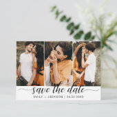 QR-Code - Save the Date Modernes Elegant-3-Foto (Stehend Vorderseite)