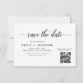 QR-Code - Save the Date Modernes Elegant-3-Foto (Rückseite)