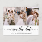 QR-Code - Save the Date Modernes Elegant-3-Foto Flyer (Vorne)