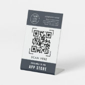 QR Code Scan App Store | Firmenlogo Sockelschild (Vorderseite)