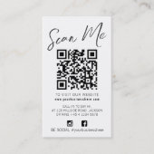 Qr code scan black white simple social logo  visitenkarte (Vorderseite)