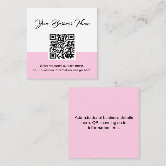 QR Code Scan Business Card Quadratische Visitenkarte (Vorne/Hinten)